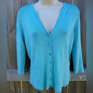 Vintage Express Stretch Button Front Cardigan Sweater - Size Small